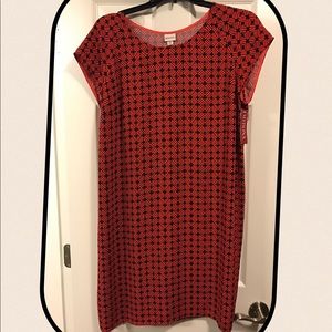 Merona XXL RUST ORANGE NAVY SHIFT DRESS